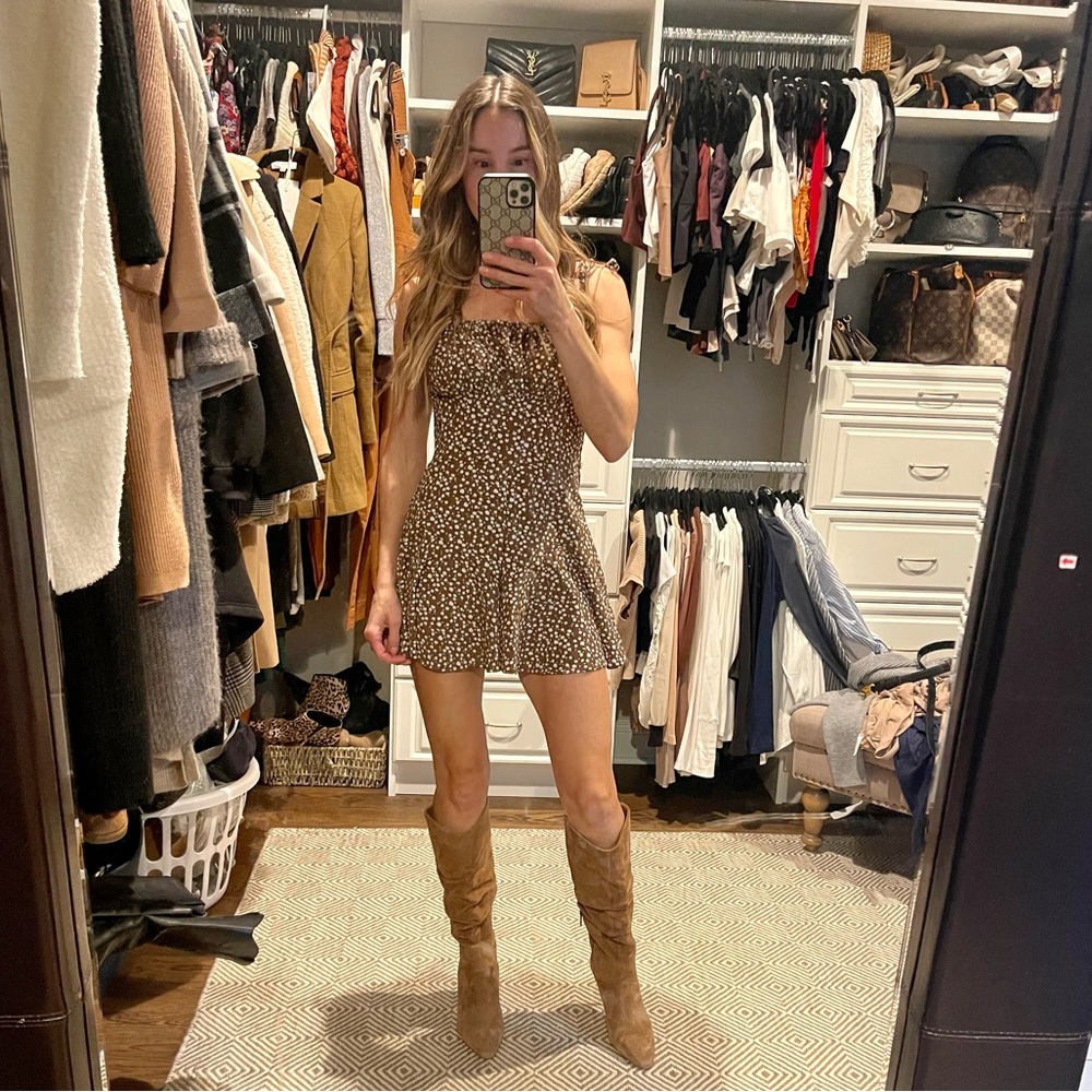 Printed, tie shoulder romper